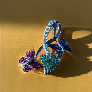 Swarovski Crystal Heart & Butterfly in Multicolor